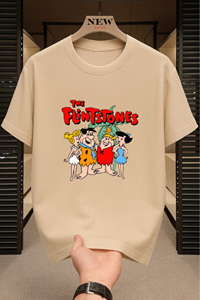 New Shine Μπλουζάκι The Flintstones με τύπωμα Unisex oversized