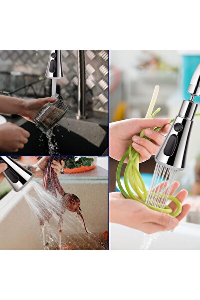 MAİN SHOP 3-Function Faucet with Metallic Look, 360 Rotating Head, Water-Saving Kitchen Faucet Head M-118