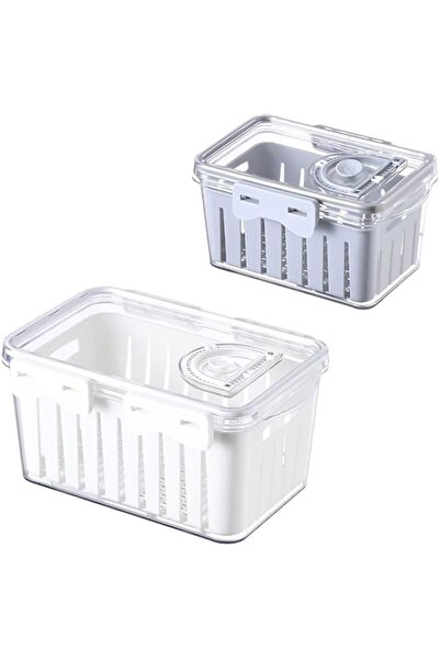 Generic Food Storage Containers for Fridge, KASTWAVE 2 PCS Clear Salad Fresh ...