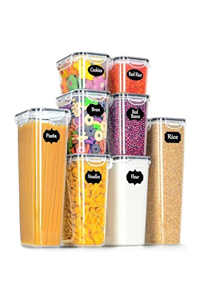 Generic GoMaihe Airtight Food Storage Containers with lids: 8 PCS Plastic Storage Jars for Flour Cereal Sug