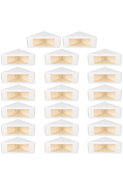 Generic SYOSI 100pcs Triangle Sandwich Boxes, Disposable Sandwich Paper Cake Box, Triangular Baking Packagi