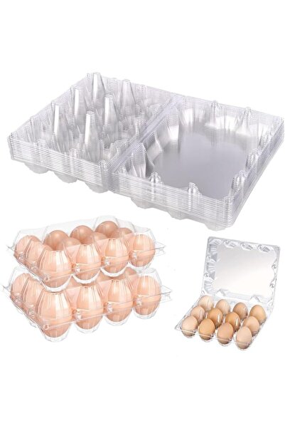 Generic Bukela Clear Plastic Egg Cartons Eco-friendly Egg Holder Reusable Egg Cartons for 12 Eggs Large Bla
