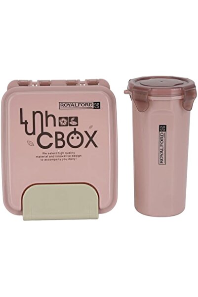 Generic Royalford 1000ml and 500ml Lunch Box with Water Bottle RF12176 Plastic Tiffin Set with Spoon Perfec