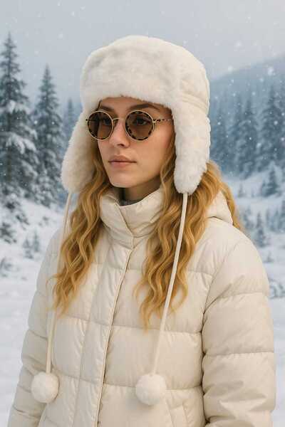 Netodak Pompon Lace-Up, Ultra Warm Ushanka Pompon Women's Faux Fur Pompom Win...