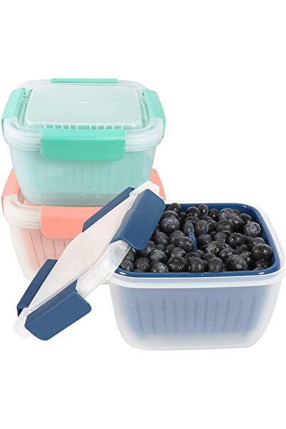 Generic Tazweeq 3 Pack Berry Keeper Fruit Storage Container for Fridge, 50oz Fresh Food Produce Saver Conta