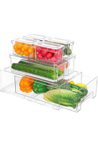 Generic 7 Pack Fridge Organizers and Storage, Refrigerator Organizing Containers with Refrigerator Drawers
