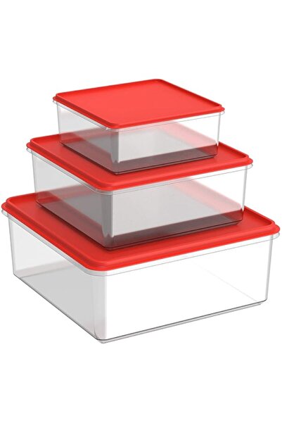 Generic Cosmoplast Food Storage Pack Of 6, 8, 10L Containers, Red