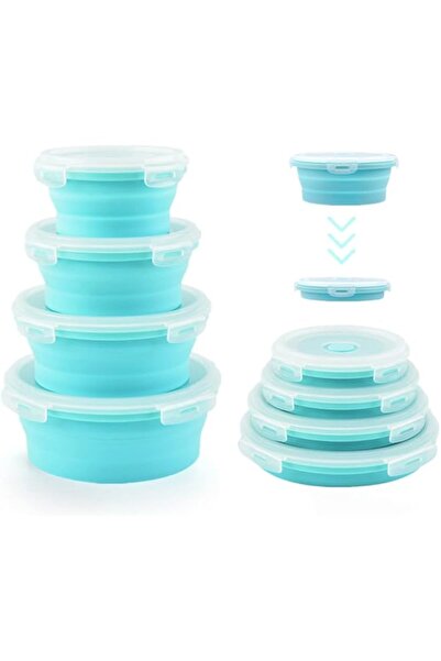 Generic Collapsible Bowls For Camping Rv Storage and Organization ideas Accessories, Set of 4 Round Silicon