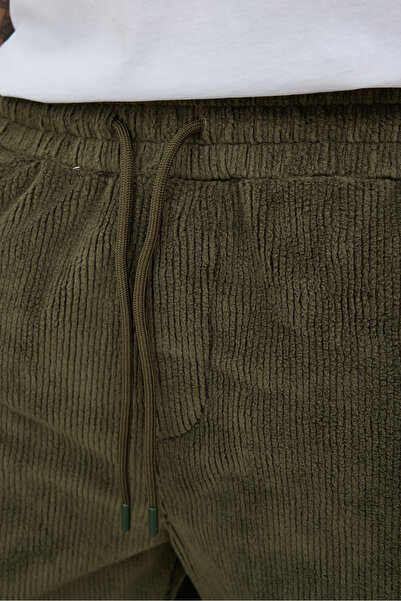 İLKCET MODA Velvet Khaki Men's Oversized Thick Trousers