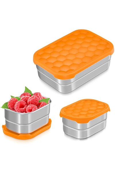 Generic Steel Food Containers, (230ml+720ml) Lunch Container with Silicone Li...