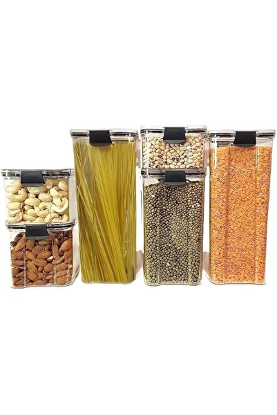 Generic Airtight Food Storage Containers Set(2 x 1800ml,1300ml,950ml,700ml &460ml)6 PCS Airtight Stackable