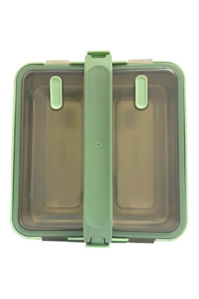 Generic BrainGiggles Stainless Steel Lunch Box with 2 Compartments and Handle - BPA Free, Leak Proof Bento