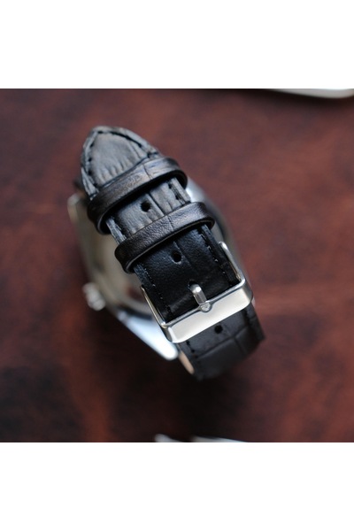 Yaydan Deri Aksesuar 22mm siyah croco bombeli kordon