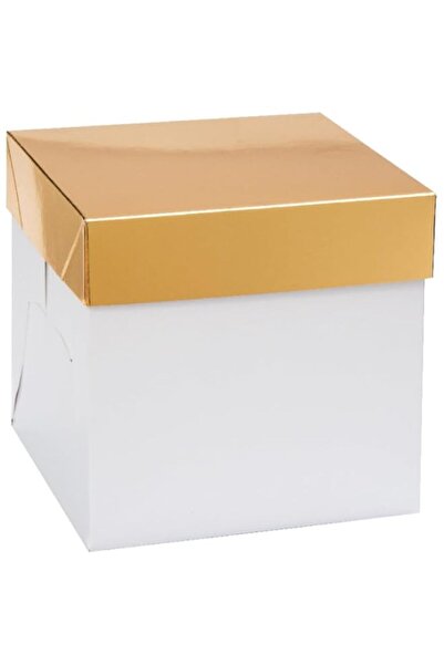 Generic Decora, 0339445 Panettone Box with Automatic Base 20 x 20 x 20 H cm with Gold Lid Perfect for High