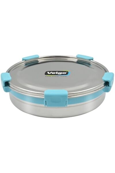 Generic Veigo Rise and Shine | Maxosteel Round Storage Box (950 ML) | Large (LIGHT BLUE)