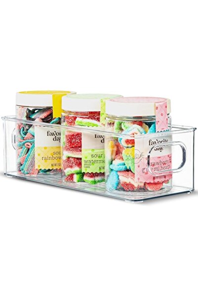 Generic Food Storage Container Bin with Handles, Clear Kitchen Organizer Box ...