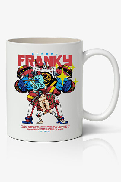 Toyaso One Piece Franky Themed White Mug Cup Gift for Friend or Lover