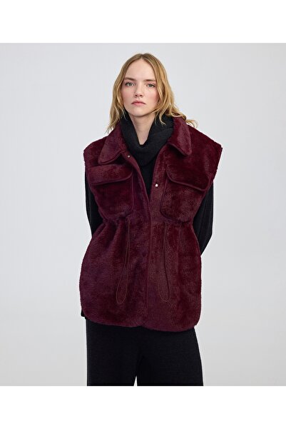 İpekyol Women's Coat Iw6240012215 Burgundy