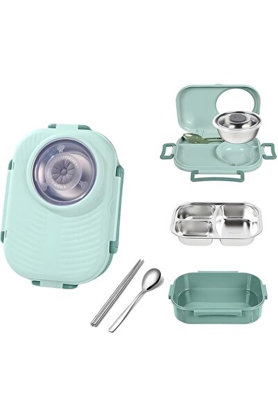 Generic Stainless Steel Lunch Box, 1000ml Bento Lunch Box Container with Spoon and Chopsticks, Cute Camera-