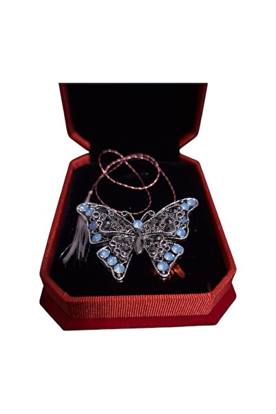 Vision XXI Martisor Tip Brosa Mare Fluture Dantelat 3D, Turcoaz, In Cutie De ...