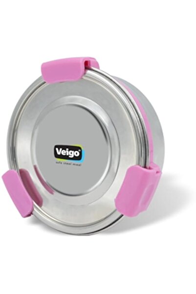 Generic Veigo Rise and Shine | Maxosteel Stainless Steel Round Storage Container (325ml) (PINK)
