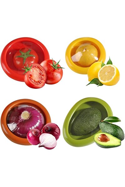 Generic 4 PCS Silicone Fruit Storage Containers, Fruit Storage Box, Fresh Stretch Pod, ABS Silicone Film Sp
