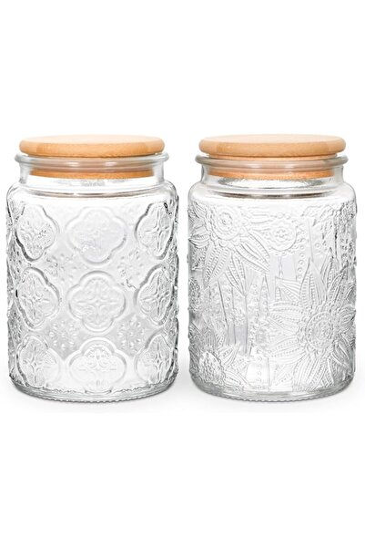 Generic Vintage Glass Jar, 700ml Food Storage Containers Clear Mason Jars With Airtight Lid for Kitchen Cou