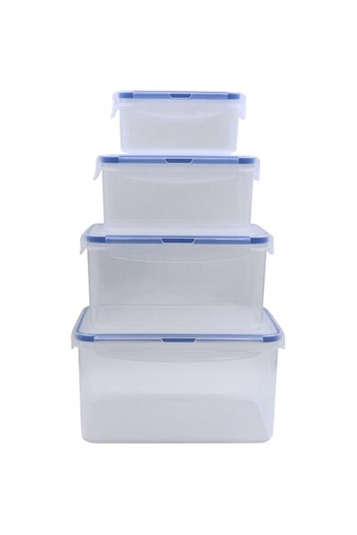 Generic 4pcs Set of Food Storage Containers with Lid RF12630 Plastic Prep Con...