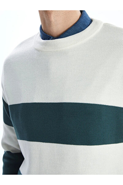 LC Waikiki Crew Neck Striped Men's Knitwear Sweater