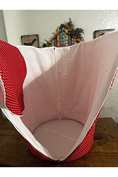 happyteks Yufka Hurcu Ekmek Sepeti Kırmızı Fermuarlı