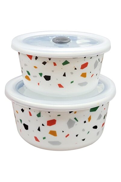 Generic Borosil LARAH LUNCH BOX WITH 2 PCS SET - 400 ML + 800 ML, CONFETTI, 12DSPL08-CON