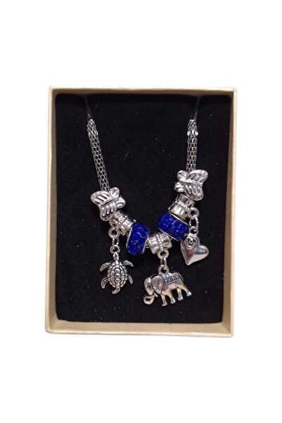 Vision XXI Brățară Martisor Model Pandora din Metal Argintiu cu Pietre Albast...