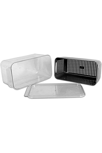 Generic Storage with SHOPPING VIBES Grey BPA-Free Food Container with Built-I...