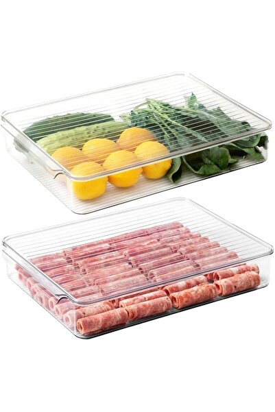 Generic NALACAL 2 Pack Stackable Deli Meat and Bacon Storage Containers with Lids - Ideal for Fridge- Versa