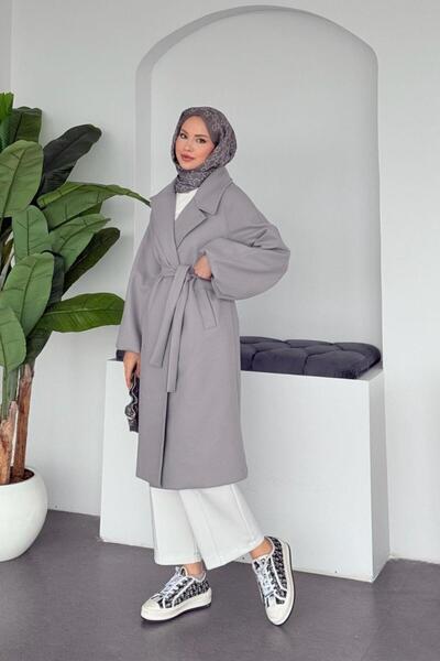 Şulemoda Giyim Palton Done Kaşe gri