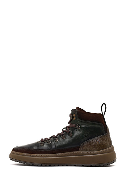 Derimod Erkek Yeşil Bağcıklı Kalın Tabanlı Deri Spor Bot 25WFD795014