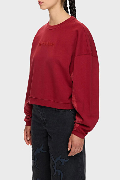 LES BENJAMINS Βαμβακερό χαλαρή εφαρμογή Crop Sweat με λαιμόκοψη ποδηλάτου SWEAT LB25FWTURFUSW