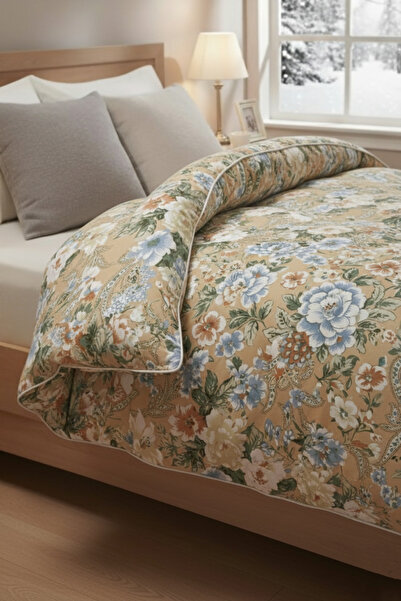 Boema Home Deco Winter Duvet with Goose Down and Feather, 1800gr, 200 x 200 cm, Blue Flowers