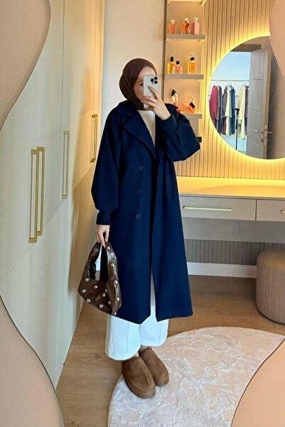 Şulemoda Giyim Rota Kaşe Coat Navy Blue