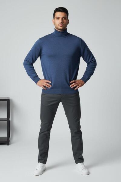 EREN STYLE Pulover albastru cu mânecă lungă (unisex)