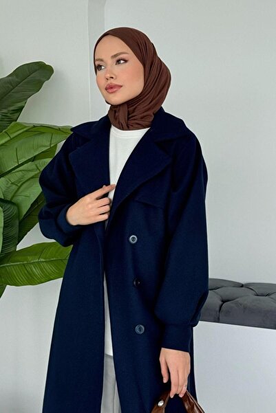 Şulemoda Giyim Rota Kaşe Coat Navy Blue
