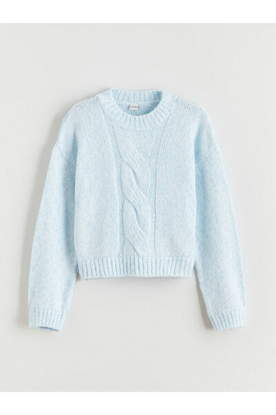 LC Waikiki Lcw Kids Blue Crew Neck Girls Knitwear Sweater