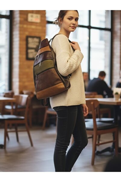 NahitaTyana Women's Genuine Leather Backpack Monkey Model