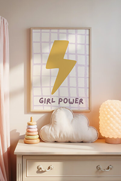 Posteria Tekli Leylak Tonlarda Kız Çocuk Odası Dekoru, Çocuk Odası Dekoru, Mo...