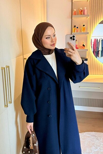 Şulemoda Giyim Rota Kaşe Coat Navy Blue