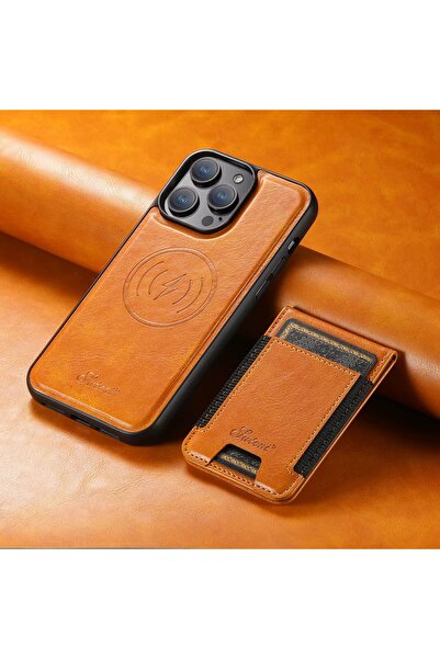 HYPERSOFT Iphone 16 Pro Max (6.9 inç) Uyumlu Stant Olabilen Cüzdanlı Deri Mag...