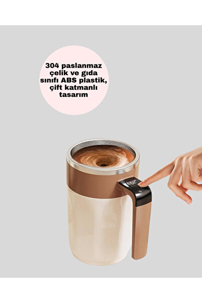 Skygo Elektrikli Otomatik Karıştırıcı Kupa – 304 Paslanmaz, USB Şarjlı, Taşınabilir