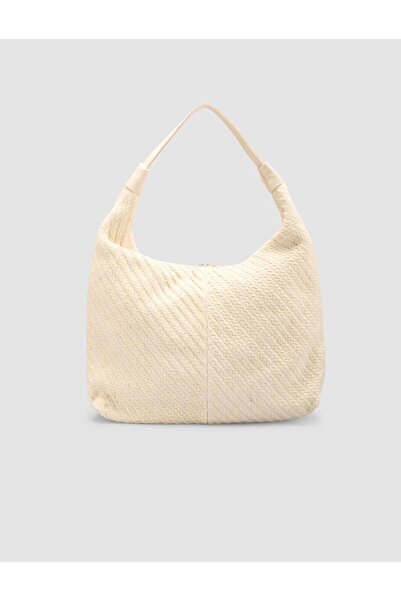 Cabani Fabric Cream Women's Shoulder Bag