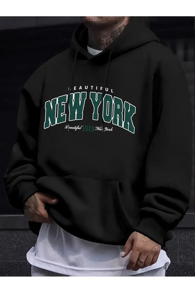 Massgai Hanorac unisex Beatiful New York cu imprimeu Design cu glugă supradim...