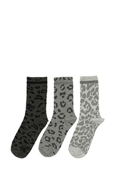 Polaris LEOPAR 3 LU SKT-W 5PR GRI MULTI Kadın Soket Çorap